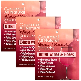 All-Natural Wine-Paired Snacks for Blush Wines and Rose's (3 oz each, Pack of 3)