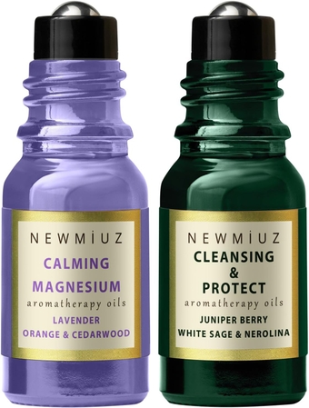 Calming Magnesium Lavender Orange Cedarwood & Cleansing and Protect Juniper Berry White Sage with Nerolina, Pack of 2