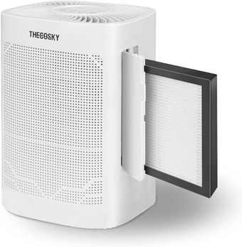 Dehumidifier and Air Purifier Combo,420 sq ft,Air Purifier HEPA H13 Filter,Touch Control,24hrs Auto-Off Timer,54oz Water Tank with Drain Hose for Bedroom Basement,Living Room,Bathroom,RV,Garage