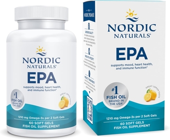EPA, Lemon - 60 Soft Gels - 1210 mg Omega-3 - High-Intensity EPA Formula for Positive Mood, Heart Health & Healthy Immunity - 30 Servings