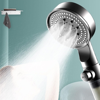 High Pressure Handheld Shower Head, 5 Spray Modes Handheld Showerhead Set with Carbon Filter- Hard Water Softener Filtered Shower, Cotton Wick, Tool-less 1-Min Installation,Black