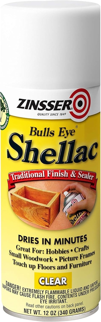 Zinsser 408 Bulls Eye Shellac Spray, 12 oz, Clear
