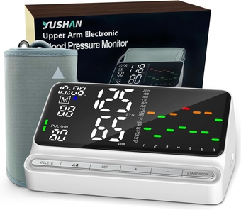 Blood Pressure Monitor for Home use, Large Blood Pressure Cuff, Supre Large LED HD Display, Smart Graphical Results, Rechargeable Use. Blood Pressure Machine Suitable for Medical Institutions.