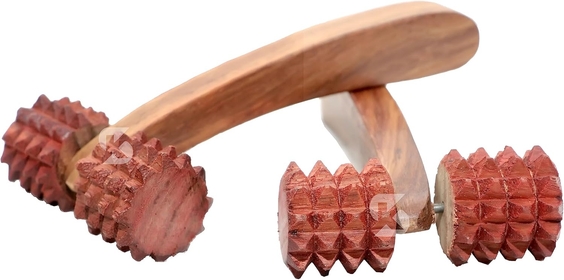 Balayantra Wooden Massager/Hair Growth/Acupressure Roller Massager/feet/Head Roller Massager/Wooden Roller Massager Pack of 2 Psc