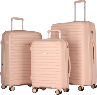 3 Piece Luggage Sets with Spinner Wheels - Lightweight Polycarbonate Hardshell Suitcases with TSA Lock Pink