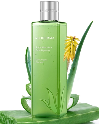 99.8% Pure Organic Aloe Vera Juice Skin Hydrator - No Thickeners Added - Made within 12 Hours of Harvest - Moisturizing & Hydrating Tonic for Skin, Scalp, & Hair, Soothes Acne Prone Skin