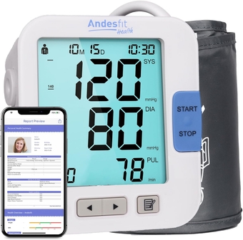 High Accuracy Wide Range 9"-17" Large Cuff  Automatic Upper Arm Smart Blood Pressure Monitors for Home use or Travel with Free APP Apple Health Compatible Irregular Heartbeat detect