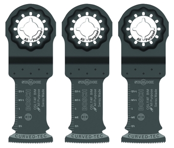 OSL114F-3 3-Pack 1-1/4 In. Starlock Oscillating Multi Tool All Purpose Bi-Metal Plunge Cut Blades for Applications in Wood, Wood with Nails, Drywall, PVC, Metal (Nails and Staples)