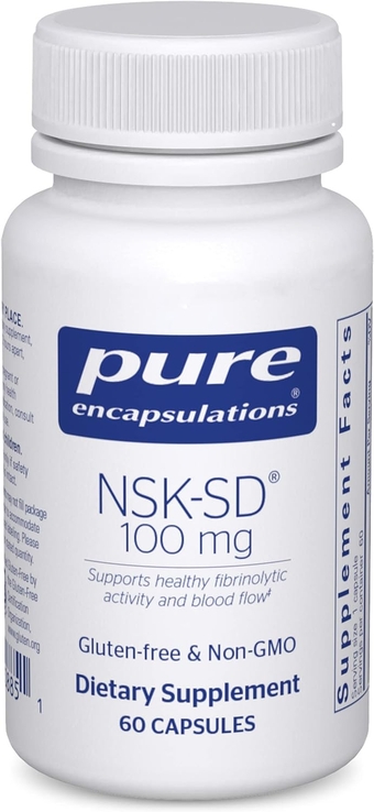NSK-SD - 100 mg Nattokinase - for Normal Blood Circulation - Supports Fibrinolytic Activity* - Gluten Free & Non-GMO - 60 Capsules