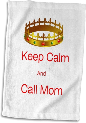 Image of Keep Calm and Call Mom with Gold Crown - Towels (twl-238659-1)