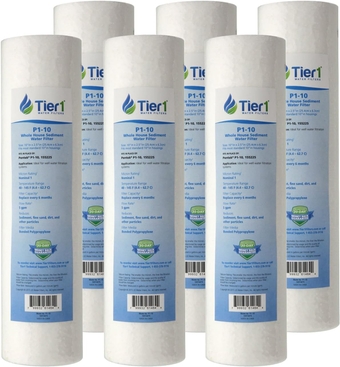 10 Micron 10 Inch x 2.5 Inch | 6-Pack Spun Wound Polypropylene Whole House Sediment Water Filter Replacement Cartridge | Compatible with Pentek P10-10, Hydronix SDC-25-1010, Home Water Filter