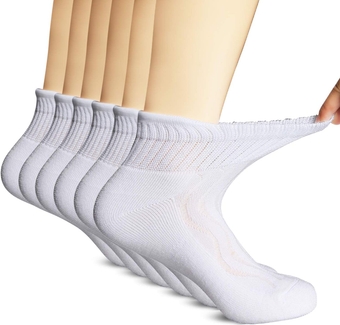 Diabetic Socks for Men Women 6 Pairs,Non-Binding Top Extra Wide Ankle/Crew Socks, for Edema Circulator 9-11 10-13 13-15