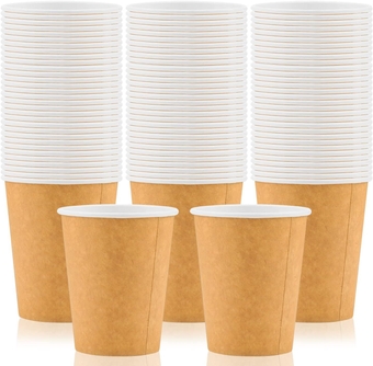 Paper Cups, 100 Pcs 8oz Recyclable & Biodegradable Coffee Cups Disposable To Go Paper Cups Hot Beverage Cups Party Cups Espresso Cups Drinking Cups for Hot and Cold Drinks