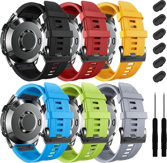22mm Quick-Fit Silicone Band for Garmin Fenix 7 Pro/7/6 Pro/6/5 Plus/5, Sports Replacement Straps for Forerunner 965/955/945/935/Approach S70 47mm