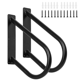 Wall Mounted Handrails for Outdoor Steps, 18" Heavy Duty U-Shaped Grab Metal Handrail for 1-3 Step, Stair Railing for Porch Patio Steps, Entrance 2 Pack