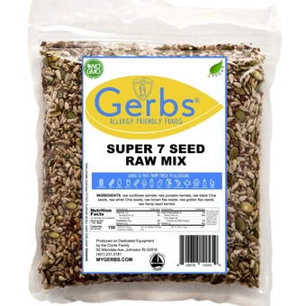 Raw Super 7 Seed Snack Trail Mix 14oz. | Top 14 Food Allergy Free | Resealable Bulk Bag | Made in USA | Raw Pumpkin Sunflower (Black & White) Chia Hemp (Brown & Golden) Flax Seeds | Gluten Free