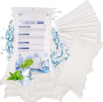 36pc Dry Ice Packs Shipping Cold Packs for Frozen Food, 4.33in×7.3in Bulk Dry Ice Sheets for Coolers Reusable, Cold Shipping Packaging Keep Foods Drinks Cold