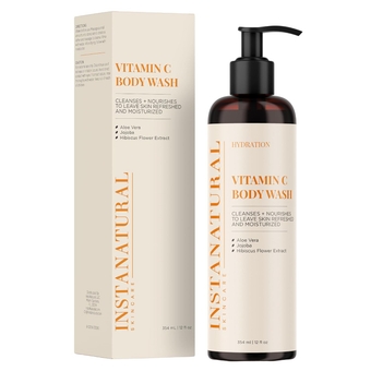 Vitamin C Body Wash, Moisturizing Shower Gel Cleanser for Women & Men, Deeply Cleanses & Balances, Brightens, Tones & Tightens, with Aloe Vera & Jojoba Oil, 12 Fl Oz