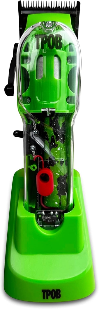 Slime 2 Professional Hair Clippers for Barbers - 6800 RPM Whisper Quiet Barber Clipper w/Color Coded Guide Combs & Fade Blade for The Closest Haircut and Beard Trim Hair Clippers for Men