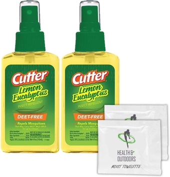 Cutter Lemon Bug  Pump Spray (4 OZ) 2 Count + (2) Bonus Wipes