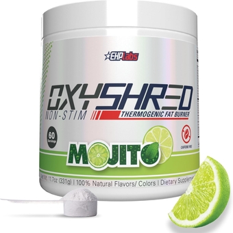 labs OxyShred Non Stimulant Thermogenic Pre Workout Powder - Stim Free Pre Workout, Caffeine Free Preworkout for Men & Women - Non Stim Preworkout - Sugar Free Energy Powder - Mojito, 60 Servings