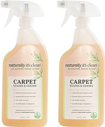 Carpet Stains & Odors Cleaner; Plant Based Enzyme Safely Cleans Pet/Food Stains, Grease & Ink from Ca...