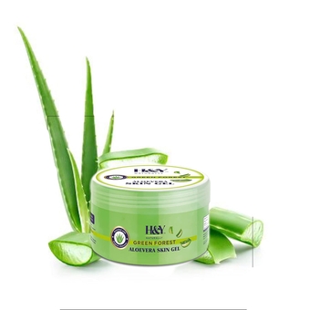 H&Y  99% Pure Aloe Vera Gel for Face & Skin | For All Skin & Hair Types | Multi-purpose Aloe Vera gel | Skin Softening, Anti-Ageing, Anti-Pollutant, UV Protection (Green Forest)