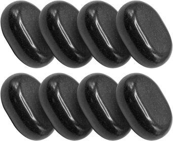 Sivan Health and Fitness 8-Piece Large Black Basalt Hot Stone Set — Great for Spas, Massage Therapy, Relaxation, and More