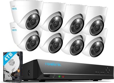 12MP PoE Security Camera System, 8pcs H.265 12MP Security Cameras Wired, Person Vehicle Pet Detection, Two-Way Talk, Spotlights Color Night Vision, 16CH NVR with 4TB HDD, RLK16-1200D8-A