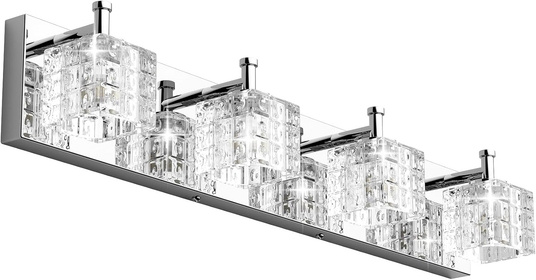 Crystal Vanity Light Fixtures 4 Lights LED Modern Chrome Vanity Light Bathroom Fixtures Over Mirror LED Modern Crystal Vanity Lights