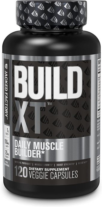 Build-XT Daily Muscle Builder & Performance Enhancer - Muscle Building Supplement for Muscular Strength & Growth | Trademarked Ingredients Peak02, ElevATP, & Astragin - 120 Veggie Pills