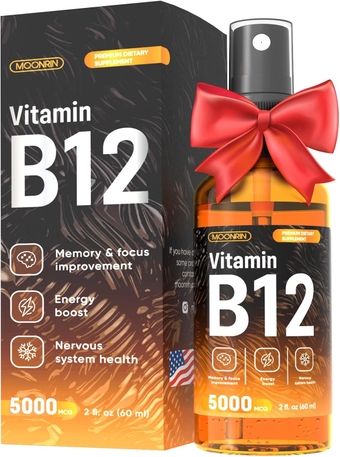B12 Liquid Spray - Vitamin B12 Drops for Energy and Nerve Function – Support Brain, Memory, Mood, Immune System with B12 Sublingual Vitamins – Maximum Strength Vegan B12 Supplement – 2 Fl Oz