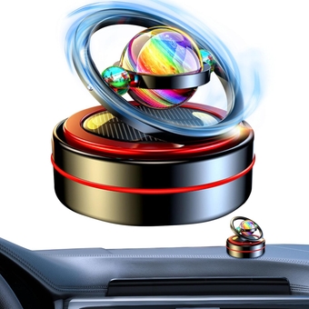 Solar Rotating Aromatherapy Rotating Car Diffuser Dashboard Ornaments Solar Car Air Freshener with 6 Aroma Tablet Solar Car Air Freshener Auto Spin Car Air Purifier for Car Vehicle Home Office Black
