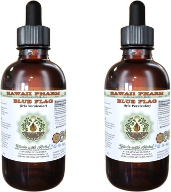 Blue Flag Alcohol-Free Liquid Extract, Organic Blue Flag (Iris versicolor) Dried Root Glycerite Natural Herbal Supplement 2x4 oz