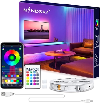 LED Strip Lights for Bedroom, 20ft TV Light Strip Quickly Install Simple APP Controlled USB Powered Power Bank Laptop LED Lights Safe Lights Camping Lights Portable