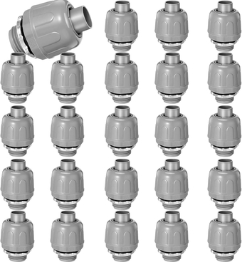 24 Pcs 1/2 Inch Liquid Tight Connector 180 Straight Degree Conduit Connector PVC Material Connector Metallic Electrical Conduit Fittings Flexible Tube Tool Supplies for Home Kitchen Bathroom (24)