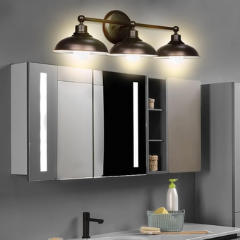 3-Light Modern Style Vanity Light Wall Sconce Fixture, Rustic Oil Rubbed Bronze Finish Vanity Light, Vintage Industrial Bathroom Wall Lighting Fixture for Kitchen Bathroom Farmhouse