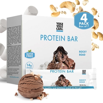 High Protein Bites - Box of 7-4 Pack: High Protein Snacks for the Whole Family, Protein-Rich Snack, Savory and Flavorful Protein Snack, Healthy and Crunchy Snack On the Go (Rocky Road)