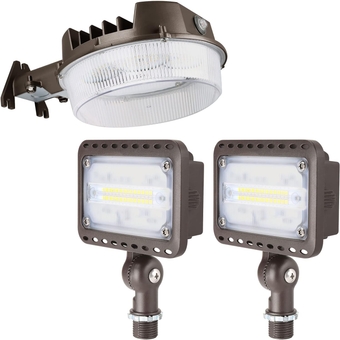 43W 5000K LED Yard Light LED Dusk to Dawn Outdoor Lighting, 16W 3000K Outdoor LED Flood Light Waterproof for Yard