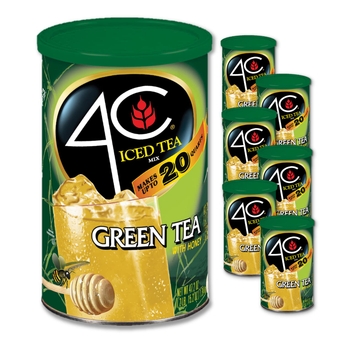 Powdered Drink Mix Cannisters, Green Tea, 20 Quarts, Family Sized Cannister, Thirst Quenching & Refreshing Flavors (Green Tea, 47.2 Ounce (Pack of 5))