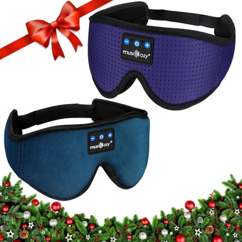 Sleep Headphones Bluetooth 5.2 Headband Breathable 3D Sleeping Headphones, Wireless Eye Mask Sleep Earbuds for Side Sleepers Women Office Air Travel Cool Tech Gadgets Unique Gifts, Pack of 2