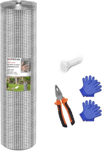 Hardware Cloth 1/2 inch 36 x 50 Ft Mesh 19 Gauge Chicken Wire Mesh- Hot Dip Galvanized Chicken Wire Fencing - Wire Fence Mesh Roll for Garden Fencing Chicken Coop & Pet Enclosures