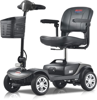 Scooter for Adults/Seniors-4 Wheel Electric Powered Motorized Scooters-w/ 2 Detachable Lead-Acid Batteryw/Charger-300 lbs Capacity-M1 Grey