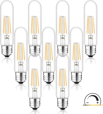 Edison Bulbs,E26 Led Bulb 60 Watt Dimmable,5 Inch 2700k Soft White T10 Light Bulbs,800LM,UL-Certified Vintage Antique Tubular Bulbs for Bathroom Vanity Light,Wall Sconces(9 Pack)