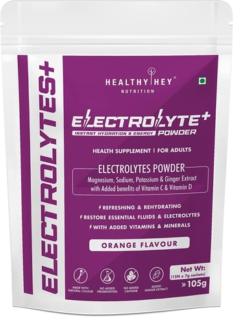 Electrolyte Powder, Orange Natural Flavor - Hydration Drink Mix Supplement with Ginger Extract - Boost Energy - NO Maltodextrin Sugar (Orange, 15 Serving)