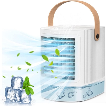 Portable Air Conditioners, Evaporative Air Cooler, 3-In-1 Air Cooler With Humidifier/ 3 Speeds/7 Colors Night Light/Usb Powered/Mini Air Conditioner Portable For Room Desktop Office Car Camping