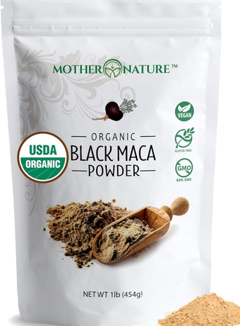 Organic, Raw Black Maca Root Powder - Premium USDA Certified, Ideal for Men & Women, Boost Workouts, Enhance Muscle Recovery, Non-GMO, Vegan Superfood