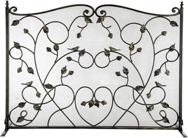 Fire Guard Screen Lifelike Branches Decor Fireplace Screen Flat, Country Fireguard Hearth Protector for Home Room, Outdoor Arched Spark Guard Child Fence