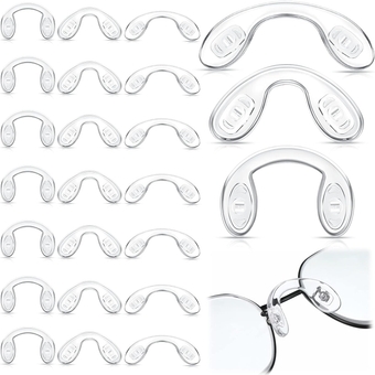 24 Pieces U Shaped Eyeglasses Nose Pads Screw in Glasses Strap Saddle Bridge Silicone Nose Pads 3 Size 42mm 32mm 28mm Transparent Eyeglasses Anti Slip Anti Drop Glasses Fixing Tool for Children Adult
