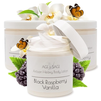 Body Lotion with Shea Butter - Mother's Day Gifts, Body Moisturizers Infused with Coconut & Sunflower Oils, Birthday Gifts for Women Raspberry Vanilla Scent, Pack  Three 8 oz Jars